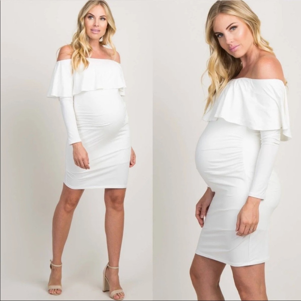 Pinkblush off the shoulder maternity dress